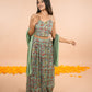 Green Floral Lehenga Choli with Dupatta