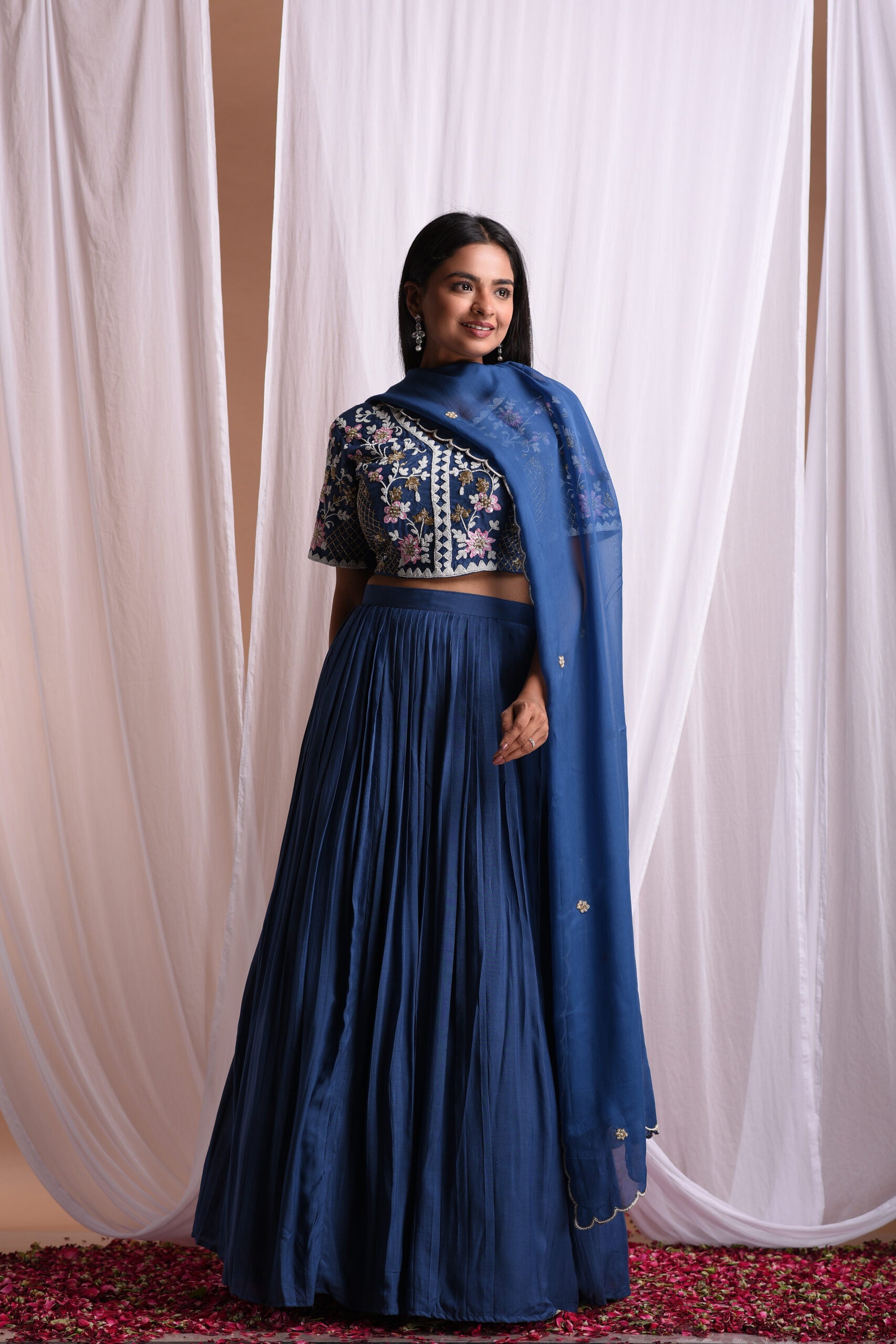 Navy blue lehenga outlet skirt